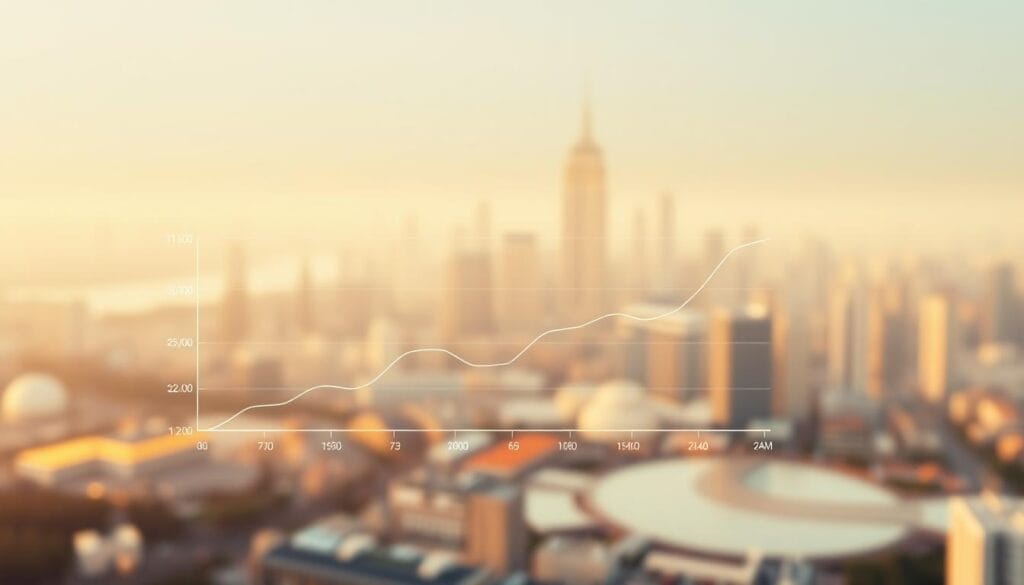 A serene financial landscape, with a central, stylized graph depicting the trajectory of a total return investment over time. The graph is rendered in a clean, minimalist style, with elegant lines and curves that convey a sense of growth and stability. The background features a soft, blurred cityscape, suggesting the broader economic context in which the investment thrives. Warm, diffused lighting casts a sense of tranquility, while the camera angle is slightly elevated, offering a bird's-eye view that suggests an informed, analytical perspective. The overall mood is one of confidence, reliability, and long-term prosperity. A serene financial landscape, with a central, stylized graph depicting the trajectory of a total return investment over time. The graph is rendered in a clean, minimalist style, with elegant lines and curves that convey a sense of growth and stability. The background features a soft, blurred cityscape, suggesting the broader economic context in which the investment thrives. Warm, diffused lighting casts a sense of tranquility, while the camera angle is slightly elevated, offering a bird's-eye view that suggests an informed, analytical perspective. The overall mood is one of confidence, reliability, and long-term prosperity.