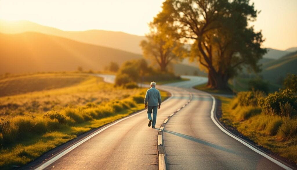 A serene, winding road stretches into the distance, flanked by lush greenery and rolling hills. In the foreground, a detailed roadmap unfurls, guiding the viewer through the key stages of retirement planning - from building a nest egg to managing healthcare and leisure activities. The warm, golden light filters through the trees, casting a contemplative atmosphere as a lone figure contemplates their path forward. Soft, pastel hues create a sense of tranquility, while subtle lens flare and depth of field emphasize the journey-like nature of the scene. This comprehensive "retirement roadmap" provides a visual representation of the comprehensive planning process for independent seniors. A serene, winding road stretches into the distance, flanked by lush greenery and rolling hills. In the foreground, a detailed roadmap unfurls, guiding the viewer through the key stages of retirement planning - from building a nest egg to managing healthcare and leisure activities. The warm, golden light filters through the trees, casting a contemplative atmosphere as a lone figure contemplates their path forward. Soft, pastel hues create a sense of tranquility, while subtle lens flare and depth of field emphasize the journey-like nature of the scene. This comprehensive "retirement roadmap" provides a visual representation of the comprehensive planning process for independent seniors.
