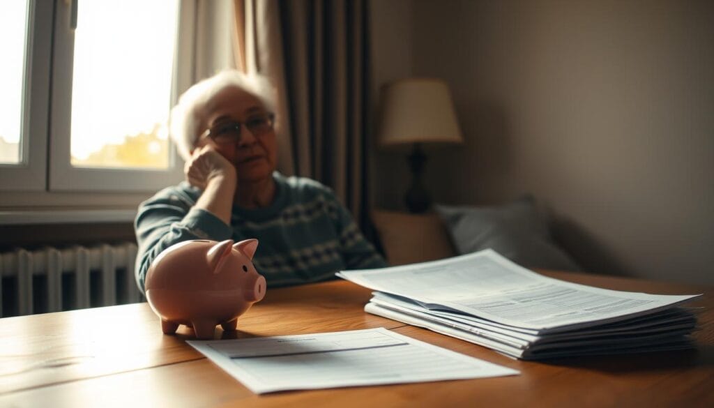 A thoughtful retiree gazing out a window, sunlight streaming through, illuminating a piggy bank and financial documents on a wooden table before them. The scene conveys a sense of contemplation and the importance of starting retirement planning early. The lighting is soft and warm, creating a cozy, introspective atmosphere. The angle is slightly elevated, giving a sense of the retiree's perspective as they consider their financial future. The overall composition is balanced and visually appealing, with a focus on the key elements of saving and planning for retirement. A thoughtful retiree gazing out a window, sunlight streaming through, illuminating a piggy bank and financial documents on a wooden table before them. The scene conveys a sense of contemplation and the importance of starting retirement planning early. The lighting is soft and warm, creating a cozy, introspective atmosphere. The angle is slightly elevated, giving a sense of the retiree's perspective as they consider their financial future. The overall composition is balanced and visually appealing, with a focus on the key elements of saving and planning for retirement.