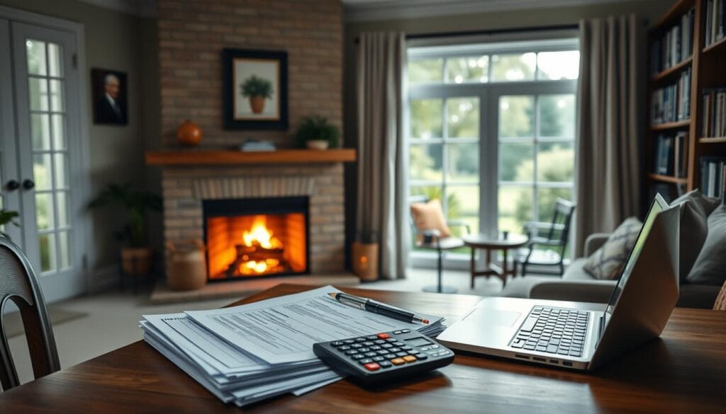 A tranquil retirement home with a cozy study, the warm glow of a fireplace casting a soft light. On the desk, a stack of tax documents, a calculator, and a laptop, signifying the tax planning strategies that help reduce healthcare expenses. Bookshelves lining the walls, hinting at the accumulated wisdom to navigate the complexities of Medicare and retirement finances. Through the window, a serene garden vista, a peaceful respite from the challenges of managing healthcare costs. The scene conveys a sense of diligence, thoughtfulness, and financial security in the golden years. A tranquil retirement home with a cozy study, the warm glow of a fireplace casting a soft light. On the desk, a stack of tax documents, a calculator, and a laptop, signifying the tax planning strategies that help reduce healthcare expenses. Bookshelves lining the walls, hinting at the accumulated wisdom to navigate the complexities of Medicare and retirement finances. Through the window, a serene garden vista, a peaceful respite from the challenges of managing healthcare costs. The scene conveys a sense of diligence, thoughtfulness, and financial security in the golden years.