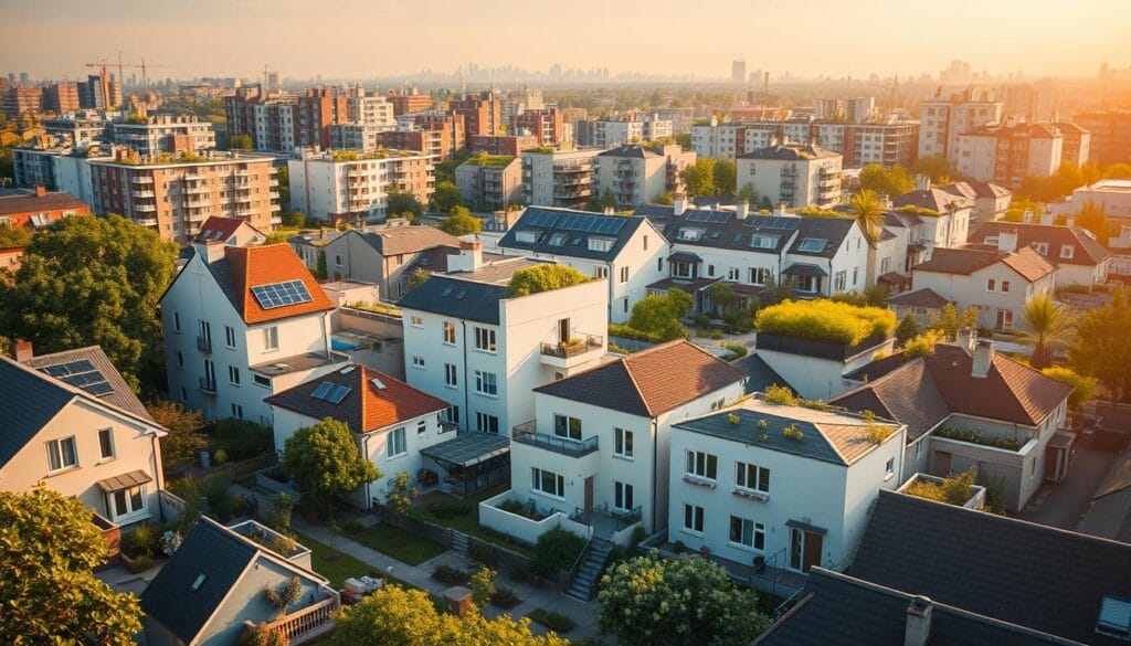 A vibrant, modern cityscape with a diverse array of alternative housing options. In the foreground, a charming co-housing community with shared green spaces and solar panels on the roofs. In the middle ground, a row of townhouses with bright, inviting facades and small private gardens. In the background, a cluster of eco-friendly apartments with lush rooftop gardens. The scene is bathed in warm, golden sunlight, conveying a sense of hope and possibility. The overall atmosphere is one of sustainable, community-driven living, providing a compelling contrast to the traditional foreclosure narrative. A vibrant, modern cityscape with a diverse array of alternative housing options. In the foreground, a charming co-housing community with shared green spaces and solar panels on the roofs. In the middle ground, a row of townhouses with bright, inviting facades and small private gardens. In the background, a cluster of eco-friendly apartments with lush rooftop gardens. The scene is bathed in warm, golden sunlight, conveying a sense of hope and possibility. The overall atmosphere is one of sustainable, community-driven living, providing a compelling contrast to the traditional foreclosure narrative.