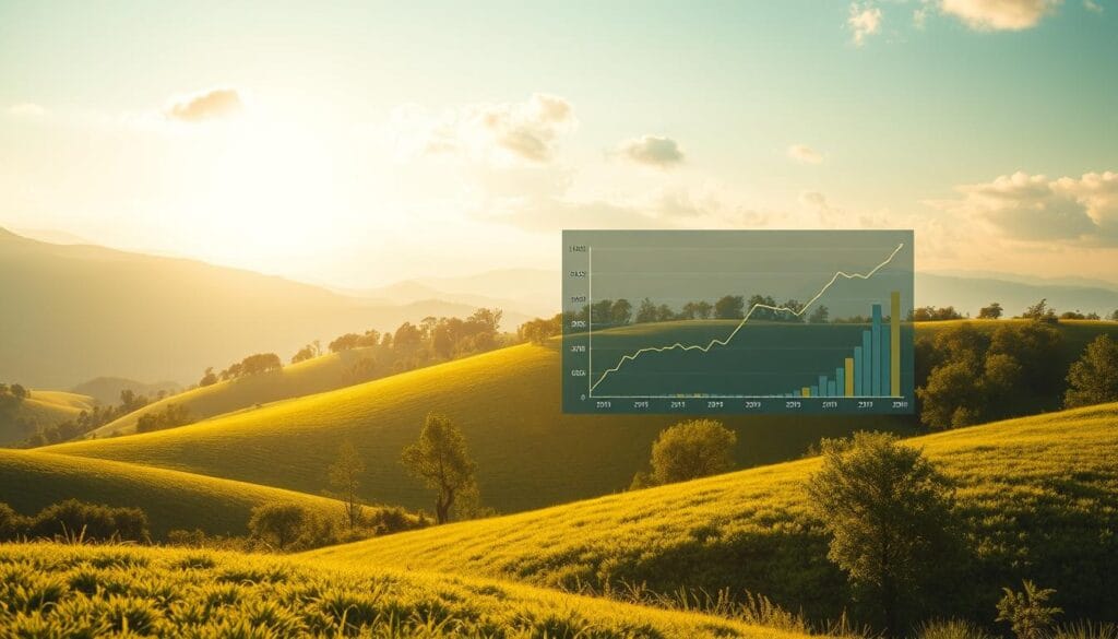 A well-diversified portfolio with an inflation-aware growth strategy, featuring a harmonious blend of assets. In the foreground, a lush, verdant landscape with rolling hills and swaying trees, bathed in warm, golden sunlight. In the middle ground, a modern, minimalist investment chart showcasing a balanced mix of stocks, bonds, and alternative investments. In the background, a serene, cloud-dotted sky, hinting at the long-term, sustainable nature of the portfolio. The overall atmosphere conveys a sense of stability, resilience, and cautious optimism in the face of inflationary pressures. A well-diversified portfolio with an inflation-aware growth strategy, featuring a harmonious blend of assets. In the foreground, a lush, verdant landscape with rolling hills and swaying trees, bathed in warm, golden sunlight. In the middle ground, a modern, minimalist investment chart showcasing a balanced mix of stocks, bonds, and alternative investments. In the background, a serene, cloud-dotted sky, hinting at the long-term, sustainable nature of the portfolio. The overall atmosphere conveys a sense of stability, resilience, and cautious optimism in the face of inflationary pressures.