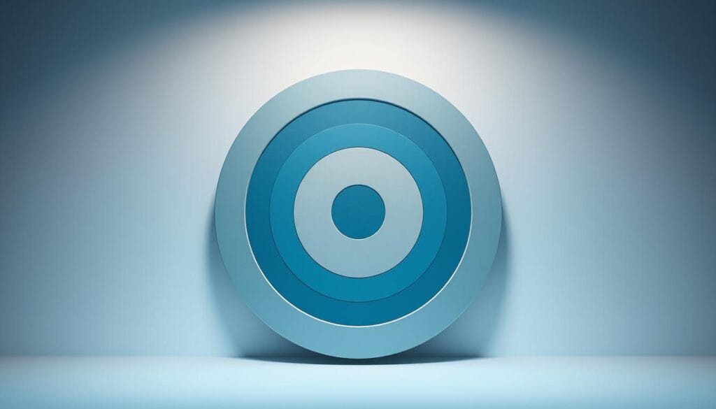 A well-lit, high-resolution image of a retirement target, with a central bullseye surrounded by concentric rings in shades of blue and gray. The target is positioned against a clean, minimalist background, with a subtle gradient or texture to add depth and interest. The lighting is soft and diffused, creating a sense of calm and focus. The overall composition is balanced and visually striking, conveying the idea of a clearly defined financial goal for retirement planning. A well-lit, high-resolution image of a retirement target, with a central bullseye surrounded by concentric rings in shades of blue and gray. The target is positioned against a clean, minimalist background, with a subtle gradient or texture to add depth and interest. The lighting is soft and diffused, creating a sense of calm and focus. The overall composition is balanced and visually striking, conveying the idea of a clearly defined financial goal for retirement planning.