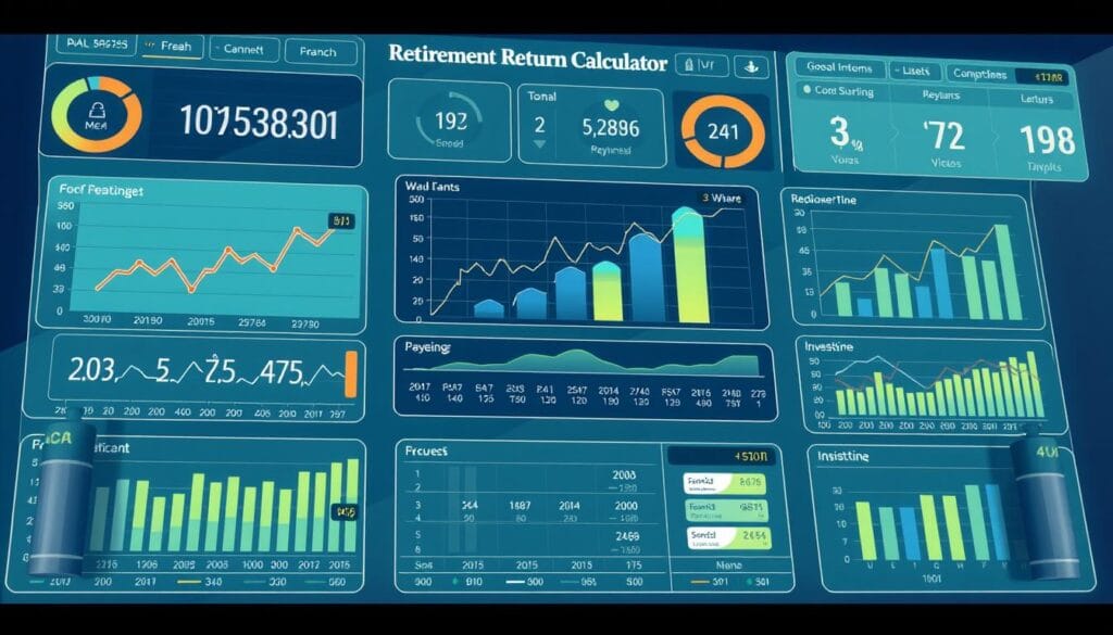 Generate an image of a retirement investment return calculator Generate an image of a retirement investment return calculator