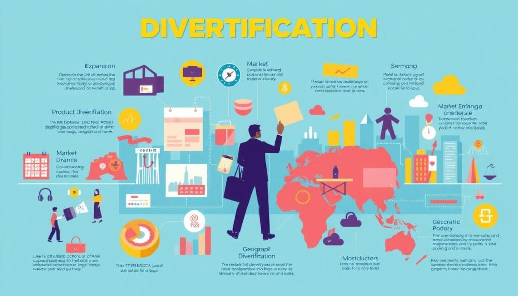 Image generation prompt for diversification strategies Image generation prompt for diversification strategies