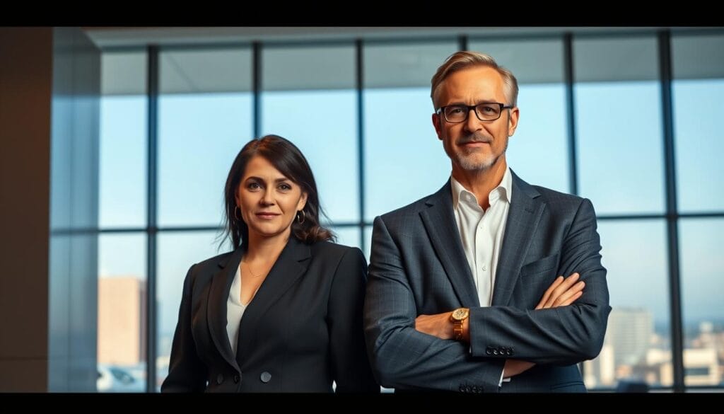 A professional, well-dressed man and woman standing in a modern, well-lit office, their expressions conveying a sense of trustworthiness and expertise. Behind them, a sleek, minimalist interior with clean lines and large windows overlooking a cityscape, suggesting a secure, high-caliber financial institution. The lighting is warm and directional, casting subtle shadows and highlighting the subjects' attentive postures, creating an atmosphere of competence and reliability. The overall scene conveys the role of independent custodians in safeguarding and managing clients' valuable assets with the utmost care and professionalism. A professional, well-dressed man and woman standing in a modern, well-lit office, their expressions conveying a sense of trustworthiness and expertise. Behind them, a sleek, minimalist interior with clean lines and large windows overlooking a cityscape, suggesting a secure, high-caliber financial institution. The lighting is warm and directional, casting subtle shadows and highlighting the subjects' attentive postures, creating an atmosphere of competence and reliability. The overall scene conveys the role of independent custodians in safeguarding and managing clients' valuable assets with the utmost care and professionalism.