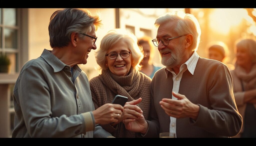 Create an image representing legacy planning for active seniors, incorporating elements of wealth management, charitable giving, and family.