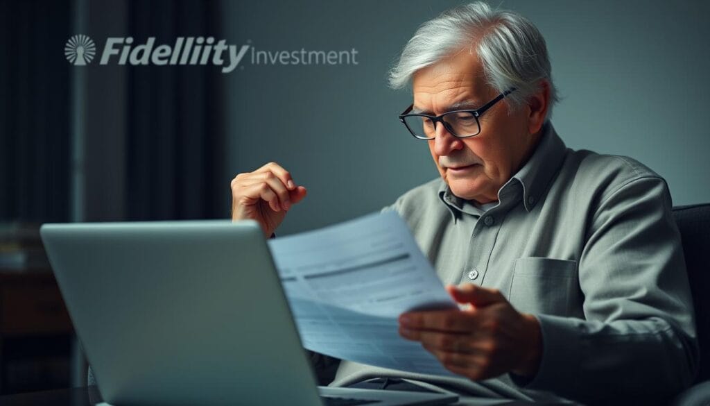 Generate an image of a senior planning their retirement with Fidelity Investments Generate an image of a senior planning their retirement with Fidelity Investments