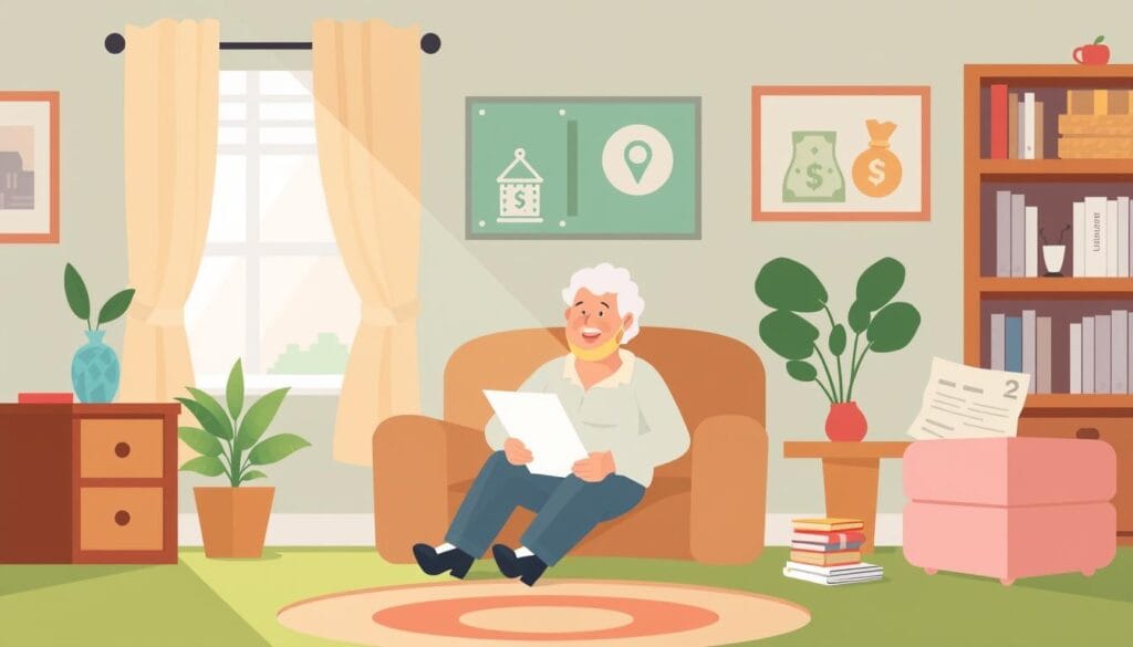 Generate an image representing debt management for seniors