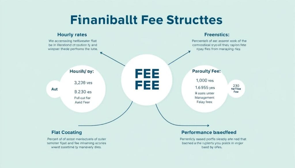 Generate an image representing different financial advisor fee structures