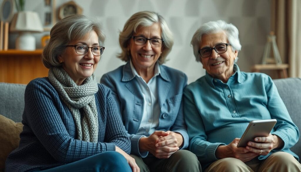 Generate an image representing financial coaching for seniors