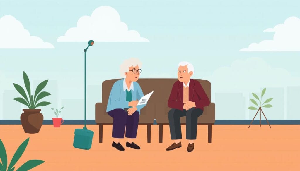 Generate an image representing fraud prevention for seniors