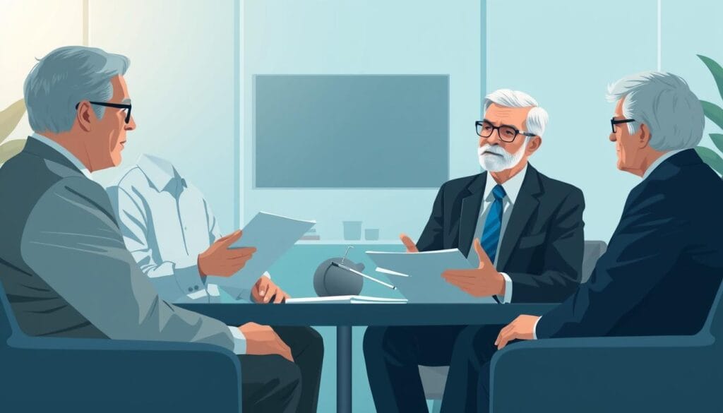 Image of Charles Schwab financial advisors working with senior clients Image of Charles Schwab financial advisors working with senior clients