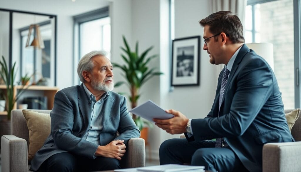 Image of a Primerica Financial Advisor with a senior client