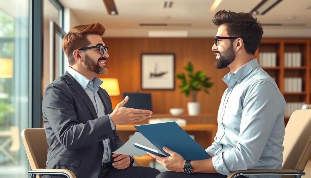 Image of a financial advisor meeting with a client