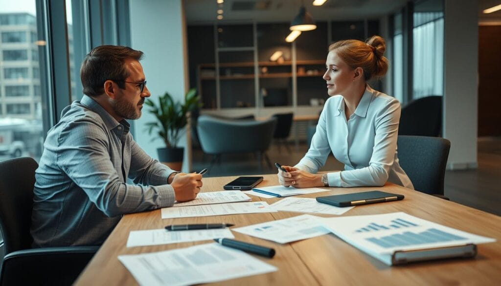 Image of a person meeting with a financial advisor