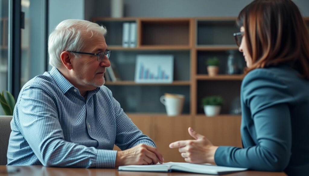 Image of a senior consulting with a Certified Financial Planner