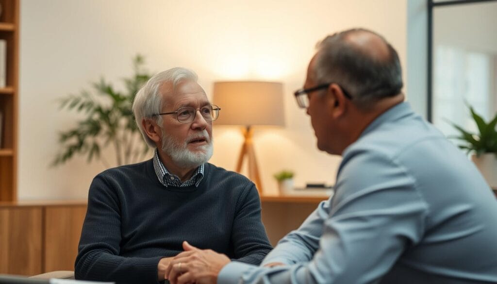 Image of a senior consulting with a certified financial planner Image of a senior consulting with a certified financial planner
