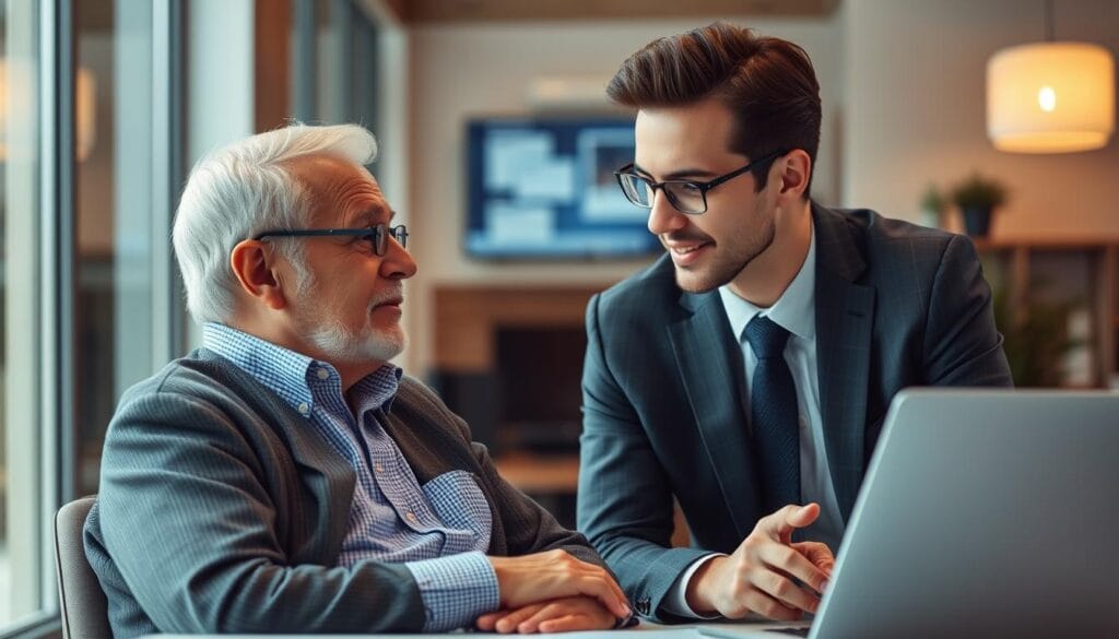 Image of a senior meeting with a financial advisor